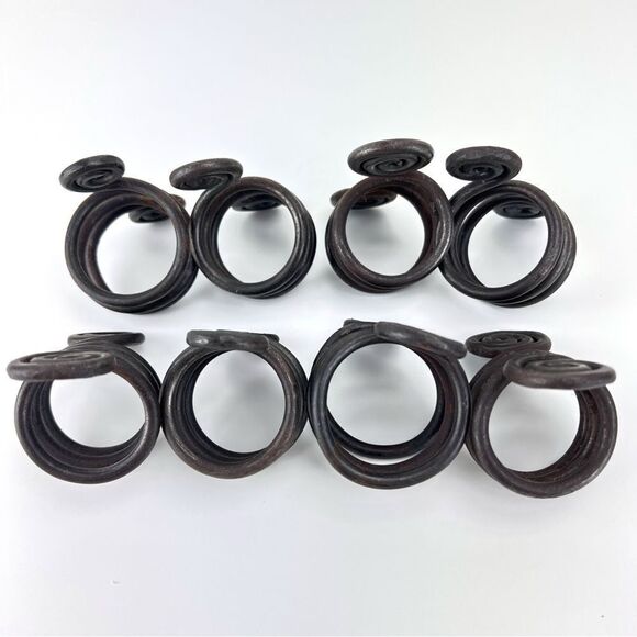 Vintage Metal Spiral Napkin Rings - Set of 8 - Picture 5 of 8